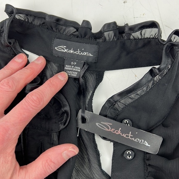 NWT Seductions sheer ruffled racerback long  tank tunic dress - Picture 4 of 8